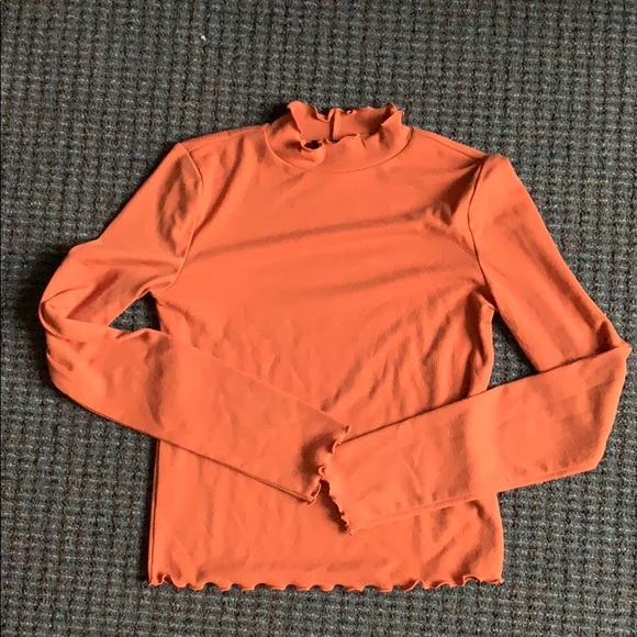 Orange Mock Neck Top - Picture 1 of 2